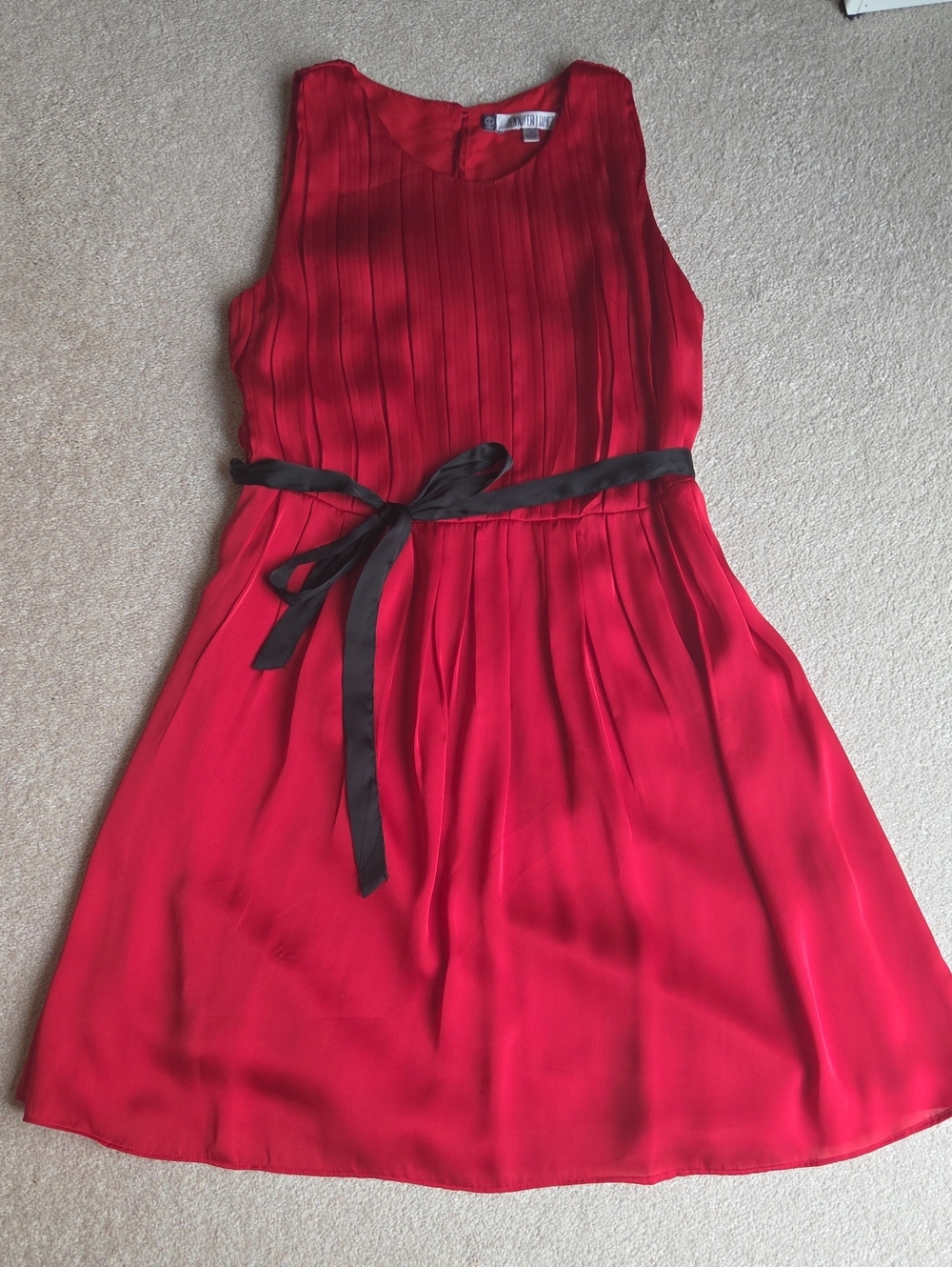 Red Dress With Black Belt Jennifer Lopez Size 4